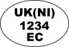 Example of oval health and identification marks: ‘UK(NI) 1234 EC’